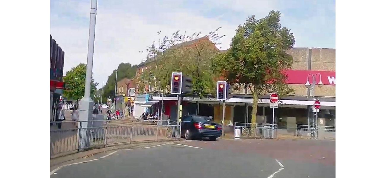 Car almost hit woman pushing pram in police chase.
