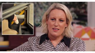 TV personality almost cries after embarrassing menstrual mishap during airplane trip.