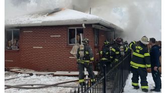 Two people were hurt in a house fire in the Berkeley neighborhood of Denver.