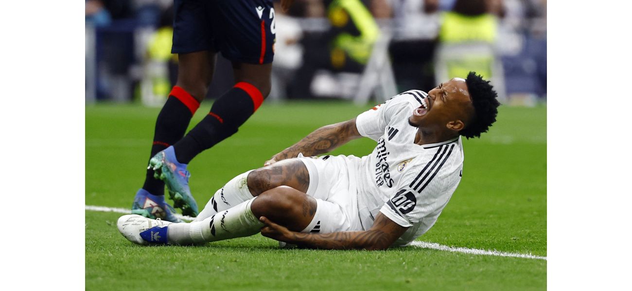 Real Madrid player Eder Militao injured during game against Osasuna.