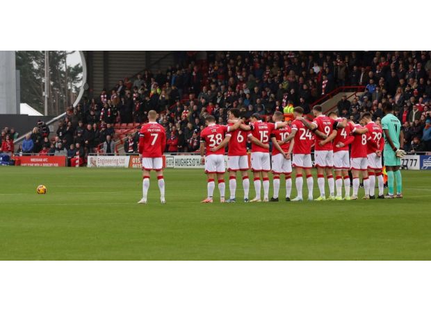 Wrexham player James McClean did not join his teammates for a Remembrance silence.