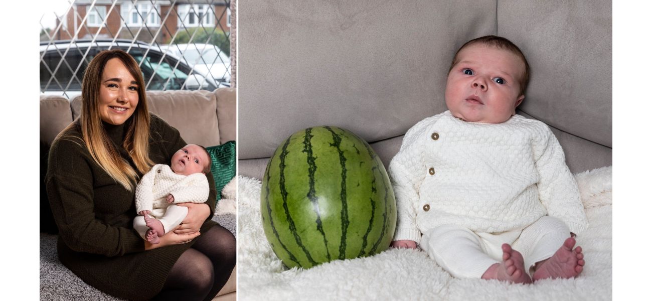 A woman has a baby weighing more than 11 pounds, which is as heavy as a bowling ball.
