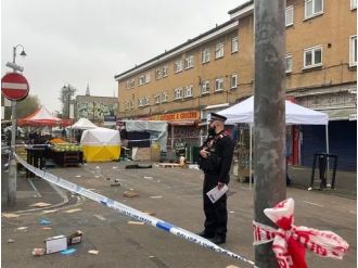 A man has died following a knife attack at a market in London.