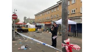 A man has died following a knife attack at a market in London.