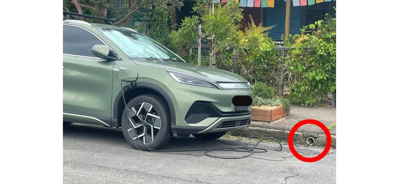 Anger over electric car owner using unconventional method to charge their vehicle.
