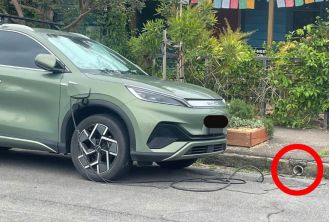 Anger over electric car owner using unconventional method to charge their vehicle.