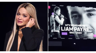 Rita Ora cries while paying tribute to Liam Payne at MTV EMAs.