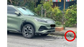 Anger over electric car owner using unconventional method to charge their vehicle.