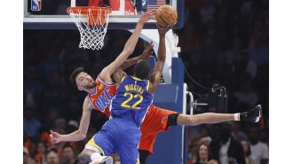 The Warriors win a close game in Oklahoma City to finish their road trip on a high note.