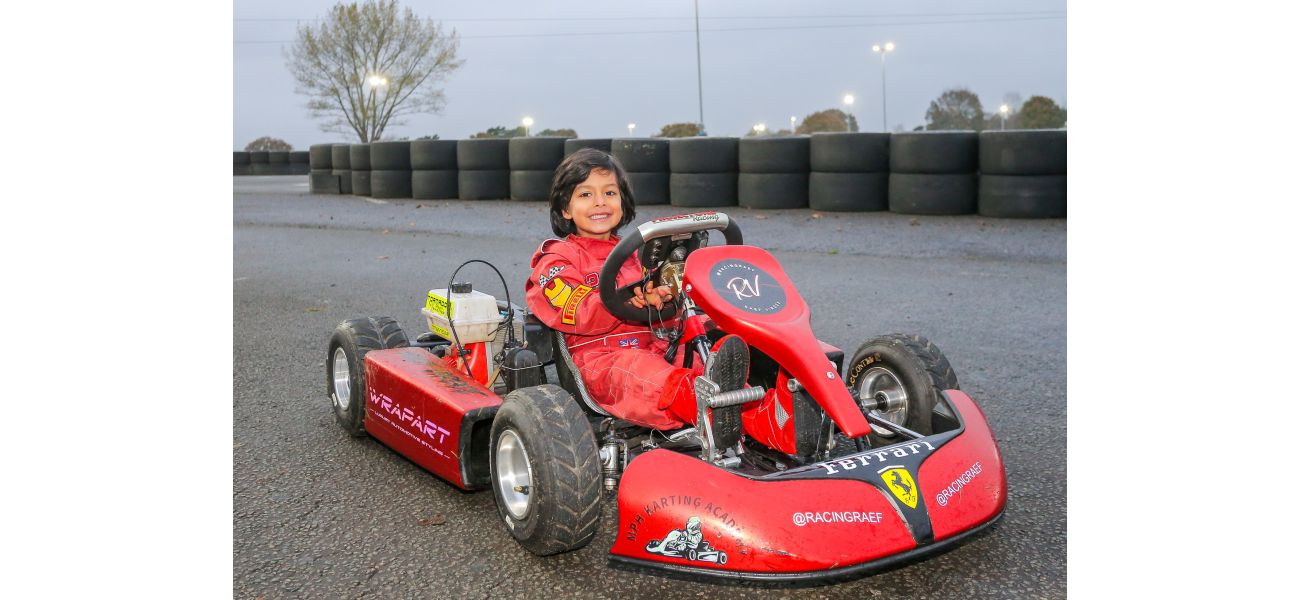 Young British racer with big dreams of reaching the Formula 1 circuit, even before he can read or write.