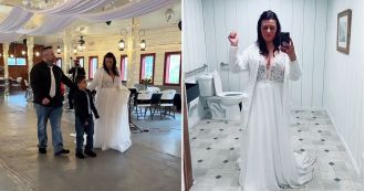 Bride's big entrance ruined as no one shows up for her wedding.