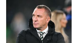Celtic manager Brendan Rodgers addresses fans after a minute of silence is disrupted by boos.