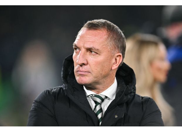 Celtic manager Brendan Rodgers addresses fans after a minute of silence is disrupted by boos.