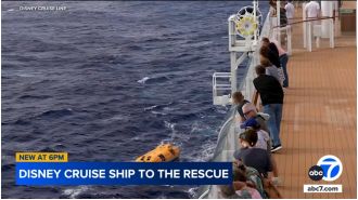 A Disney ship saved 4 people from a sinking catamaran.