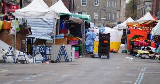 A man in his 60s accused of killing someone with a knife at a London market.