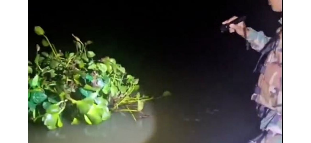 Man attempted to cross river undetected by dressing up as a water plant to smuggle cigarettes.