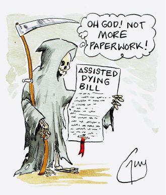 Guy Venables creates a daily cartoon for the Metro newspaper.