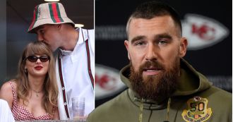 Thieves enter Travis Kelce's Kansas home while his girlfriend Taylor Swift is present.