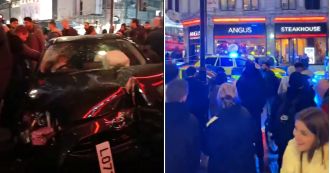 Multiple people injured in central London as car crashes into crowd, requiring hospital treatment for some.