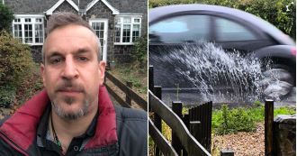 Clogged pipe causes feces to cover house in poop.