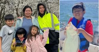 A boy survives in a cooler after boat capsizes, losing his dad and four others.