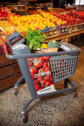 Coles is experimenting with using smart trolleys equipped with artificial intelligence technology in their stores.