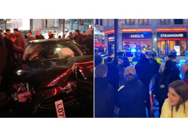Multiple people injured in central London as car crashes into crowd, requiring hospital treatment for some.