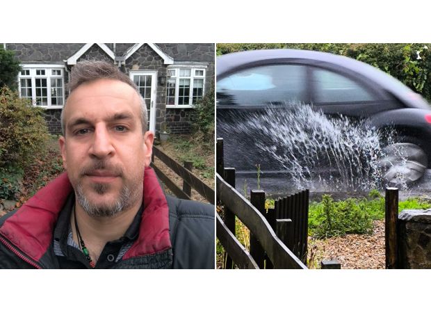 Clogged pipe causes feces to cover house in poop.