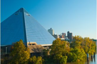 Mysterious 300ft pyramid towers over American city.