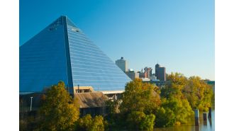 Mysterious 300ft pyramid towers over American city.