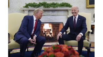 Trump shows rare sign of happiness after telling Biden that politics is a difficult game.