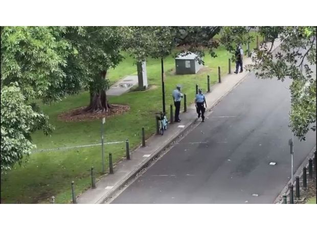 Police responded to a report of a man firing a fake gun at the NSW parliament building.
