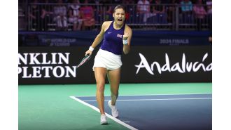 British tennis player Emma Raducanu wins match against German opponent, giving Great Britain a good start in the BJK Cup finals.