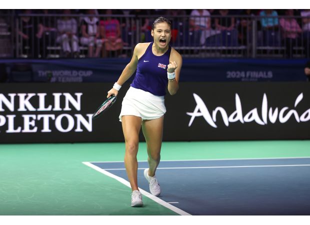 British tennis player Emma Raducanu wins match against German opponent, giving Great Britain a good start in the BJK Cup finals.