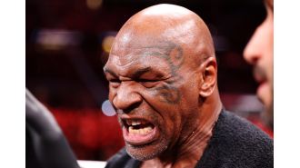 Tyson explains why he bit his glove during fight against Jake Paul.