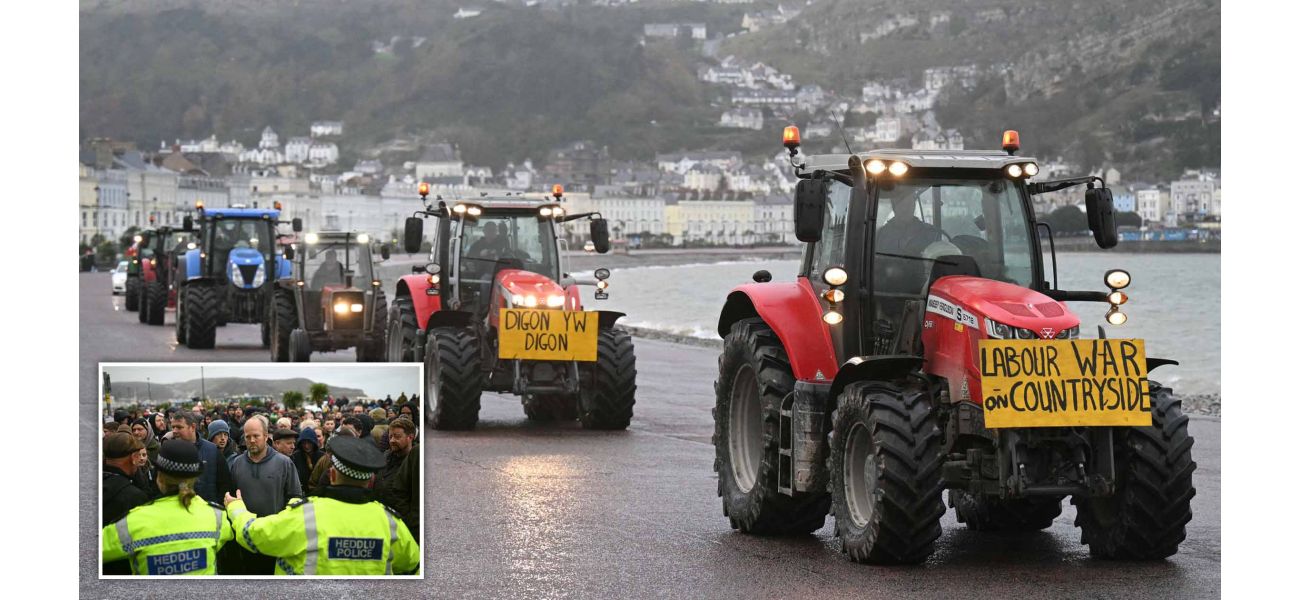 Furious farmers on tractors protest outside Labour conference, demanding change.