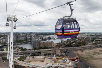 Expensive London cable car has surprisingly few riders during busy times.