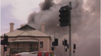 Historic Adelaide pub catches fire, toxic smoke danger alert issued.