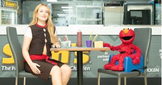 Amelia Dimoldenberg tells Andrew Garfield about her experience going on a date with Elmo.