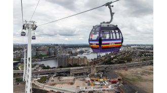 Expensive London cable car has surprisingly few riders during busy times.