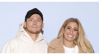 Stacey Solomon consoled by TV crew after arguing with Joe Swash in public.