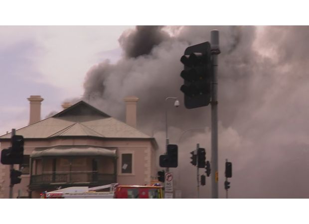 Historic Adelaide pub catches fire, toxic smoke danger alert issued.