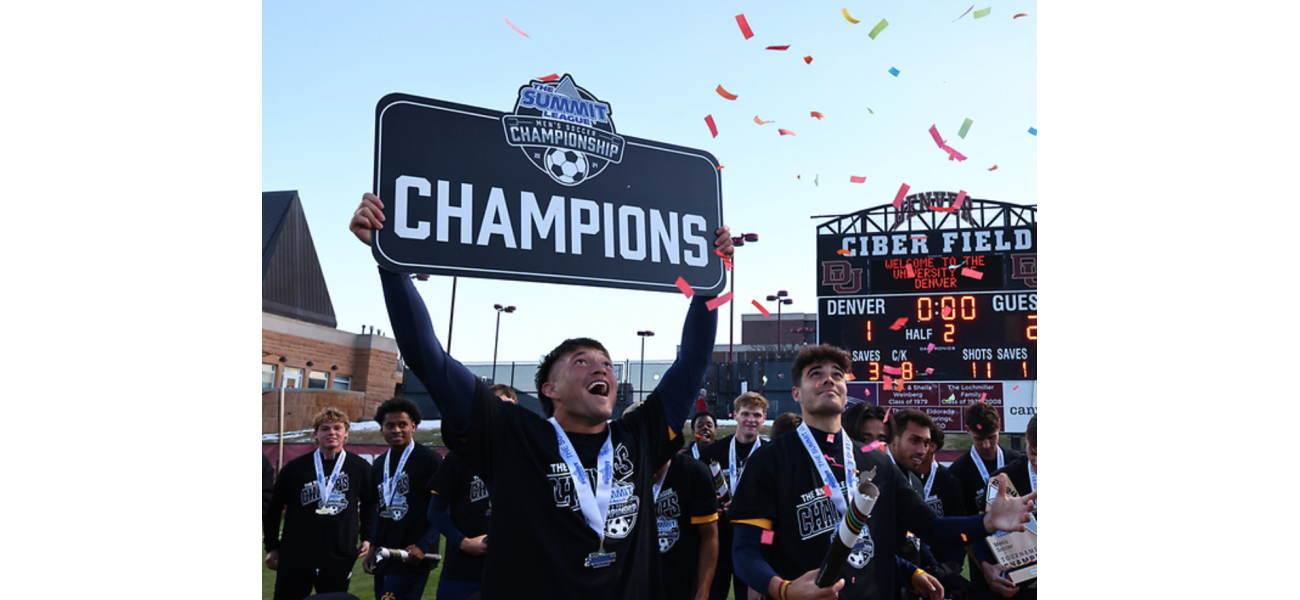 DU Pioneers men's soccer lost Summit League final due to late red card and weak set piece defense.