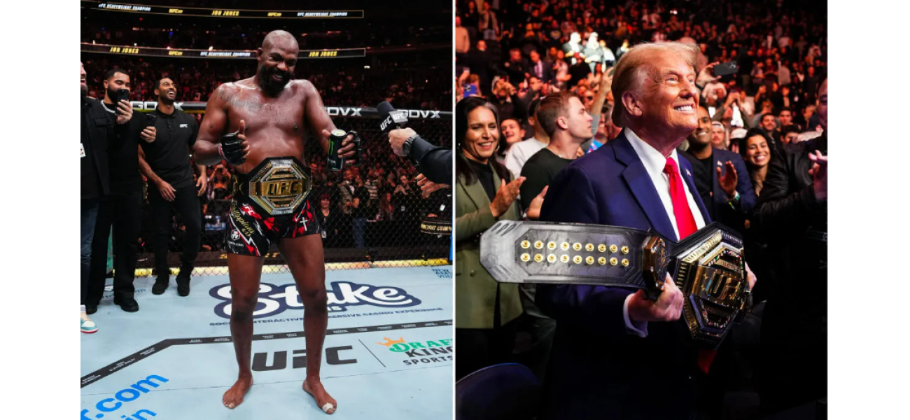 UFC fighter Jon Jones copies Donald Trump's dance moves in front of the future president at UFC 309.