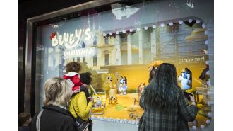 Police increase safety measures for peaceful debut of Myer's Christmas display.