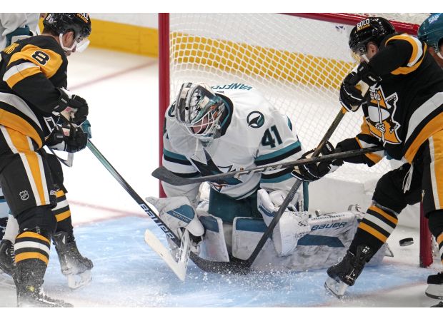 Sharks come back against Penguins but only earn one point as road trip concludes.