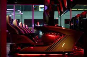 Experience the thrill of a Formula One race without leaving Denver's RiNo area at a bar featuring a race simulator.
