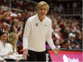 Stanford women's first loss of season, 79-66 to Indiana at No. 24.