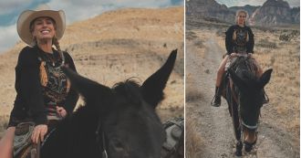 Stacey Solomon is enjoying a vacation in Las Vegas and feeling liberated after reportedly having a disagreement with her partner Joe Swash.