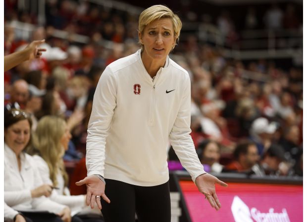 Stanford women's first loss of season, 79-66 to Indiana at No. 24.
